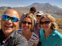 Tourists in wine country take a selfie
